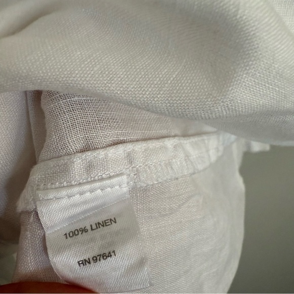 J Jill pure Jill 100% linen tiered peplum relaxed flowy fit top white size small - Picture 5 of 5